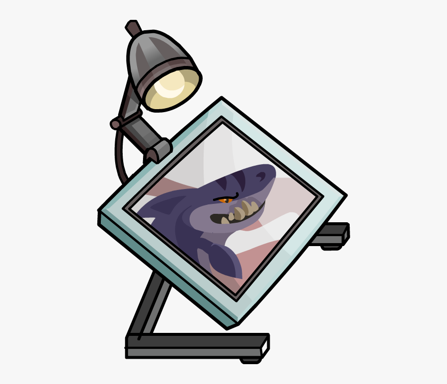 Vector Black And White Library Image Skate Classroom - Megalodon Club Penguin, Transparent Clipart