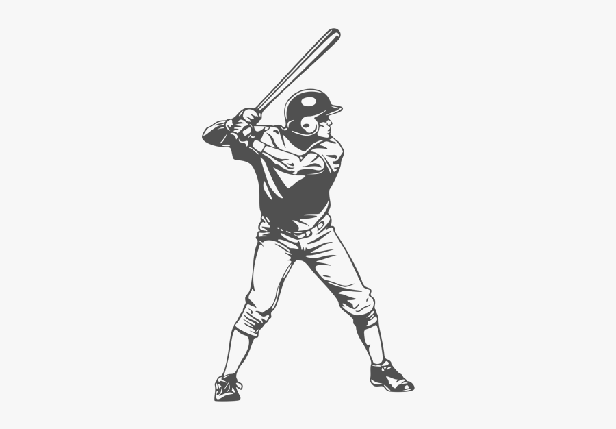 Baseball Bats Batter Batting Baseball Player - Silhouette Baseball Hitter, Transparent Clipart