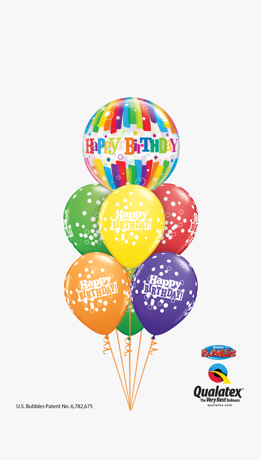 Birthday Confetti Dots Colour Bands At London Helium - Christmas Party Foil Balloon Bouquet, Transparent Clipart