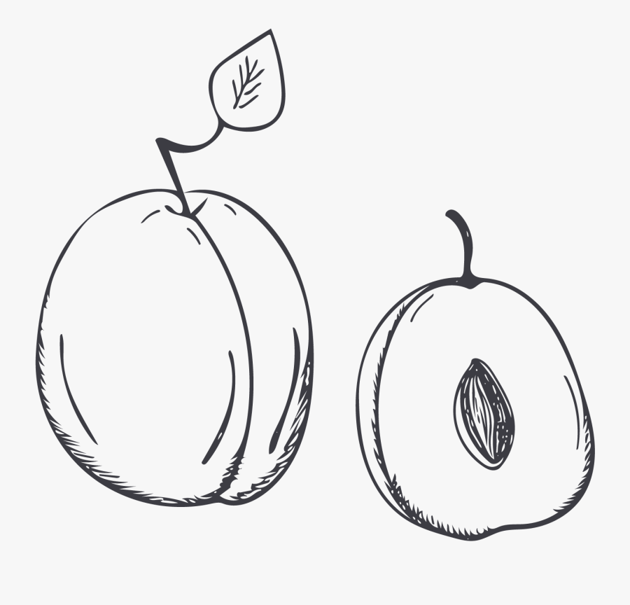 Clipart Black And White Peach Graphic Design - Graphic Design, Transparent Clipart