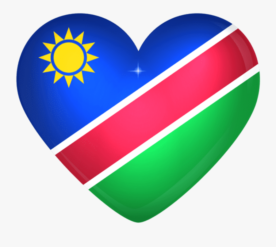 Free Png Download Namibia Large Heart Flag Clipart - Namibian Flag, Transparent Clipart