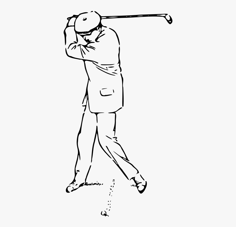 Golfer At The Top Of The Stroke - Golfer Clip Art, Transparent Clipart