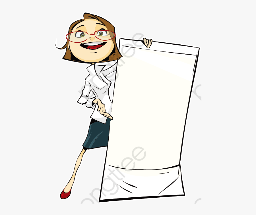 Transparent Score Board Clipart - Cartoon Image Of A Lady For Bulletin Board Ppt, Transparent Clipart