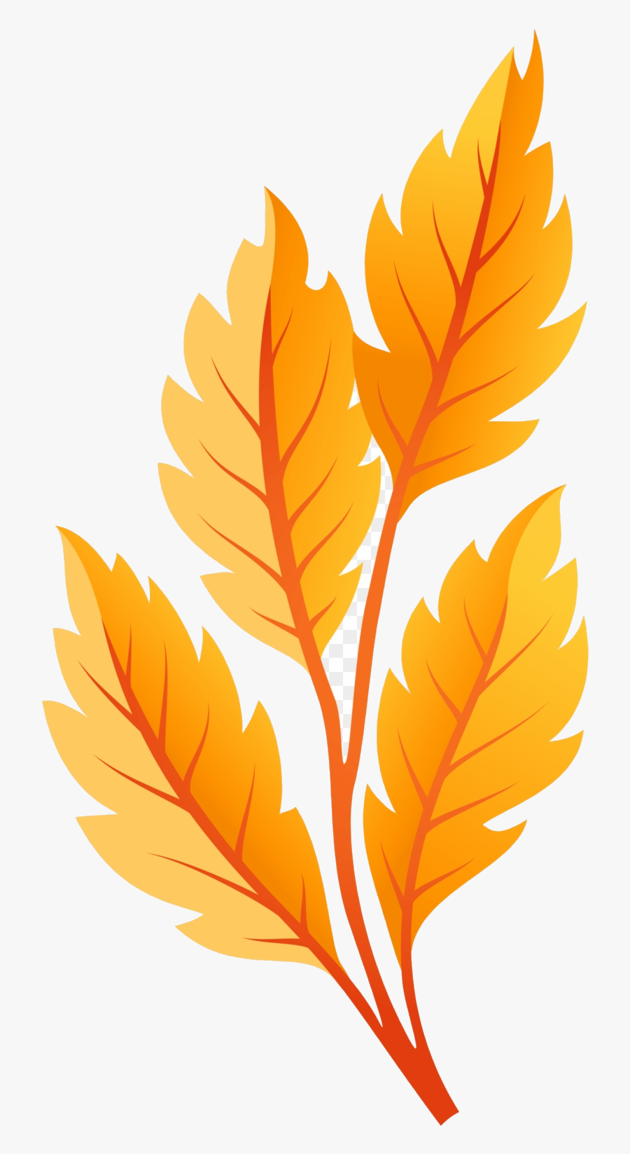 Orange Leaf Autumn Leaves Clipart Transparent Png - Yellow Fall Leaves Png Clipart, Transparent Clipart