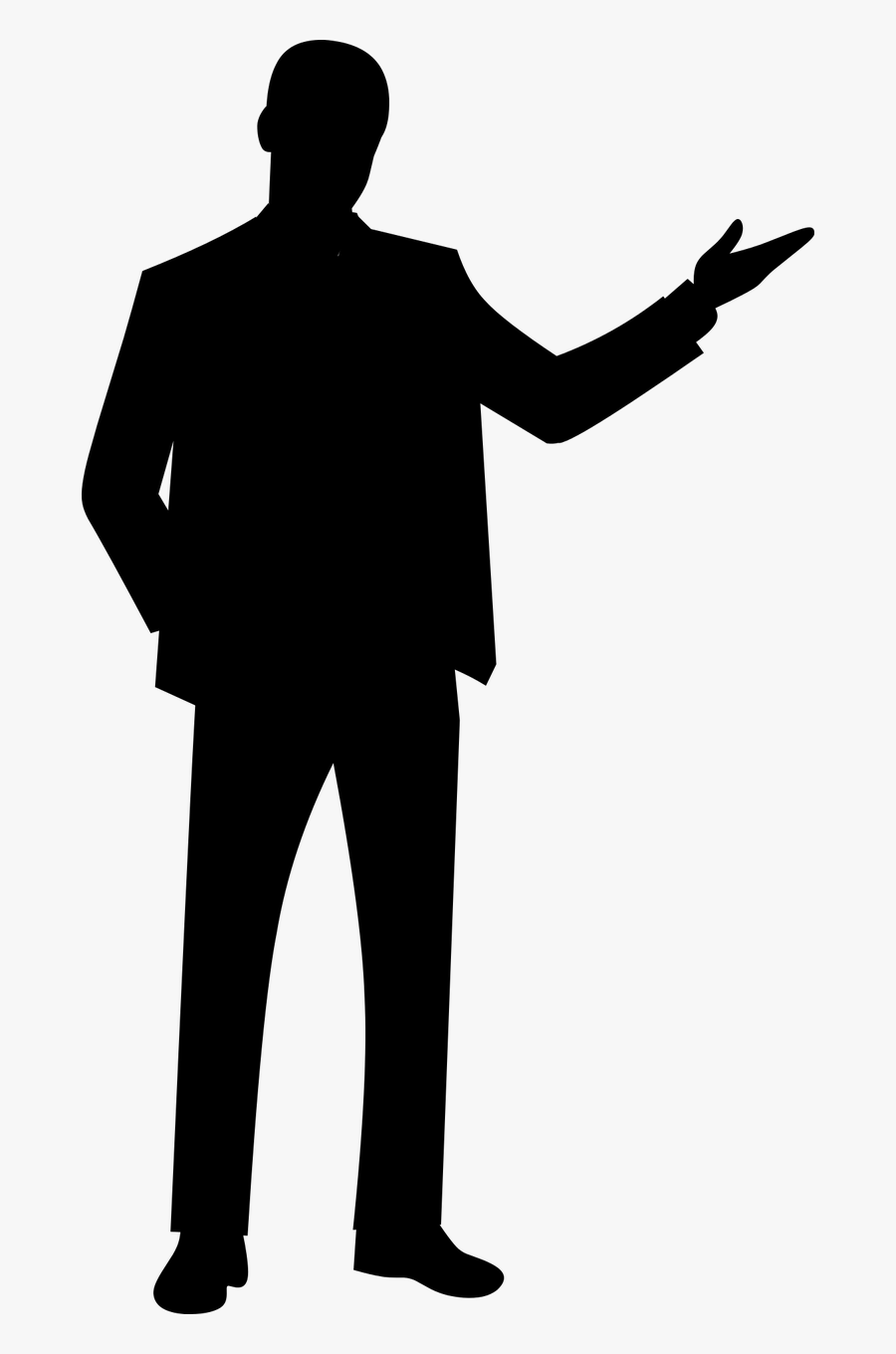 Man Full Length Gesture Isolated Man Presenting Silhouette- - Man Presenting Silhouette, Transparent Clipart