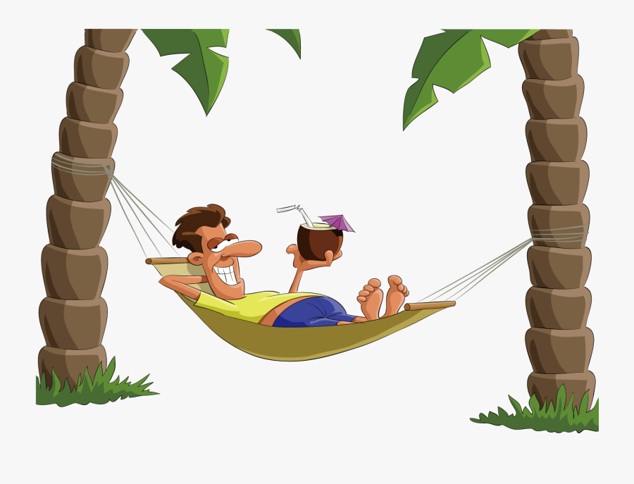 Lying On Top Of The Hammock Man 1500*1500 Transprent - Lying In Hammock Cartoon, Transparent Clipart