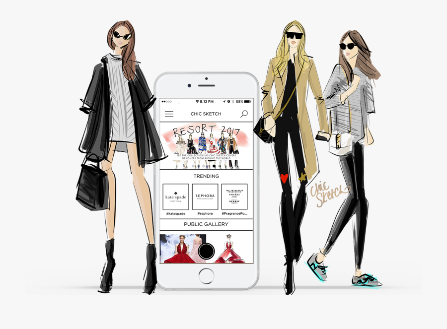 Clip Art Emily Brickel Edelson Published - Fashion Illustration On Illustrator, Transparent Clipart