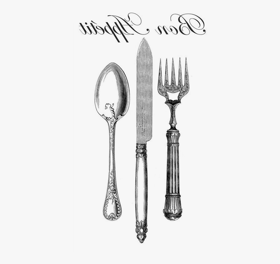 Vintage, Viktorian, Illustration - Transfert Couverts, Transparent Clipart