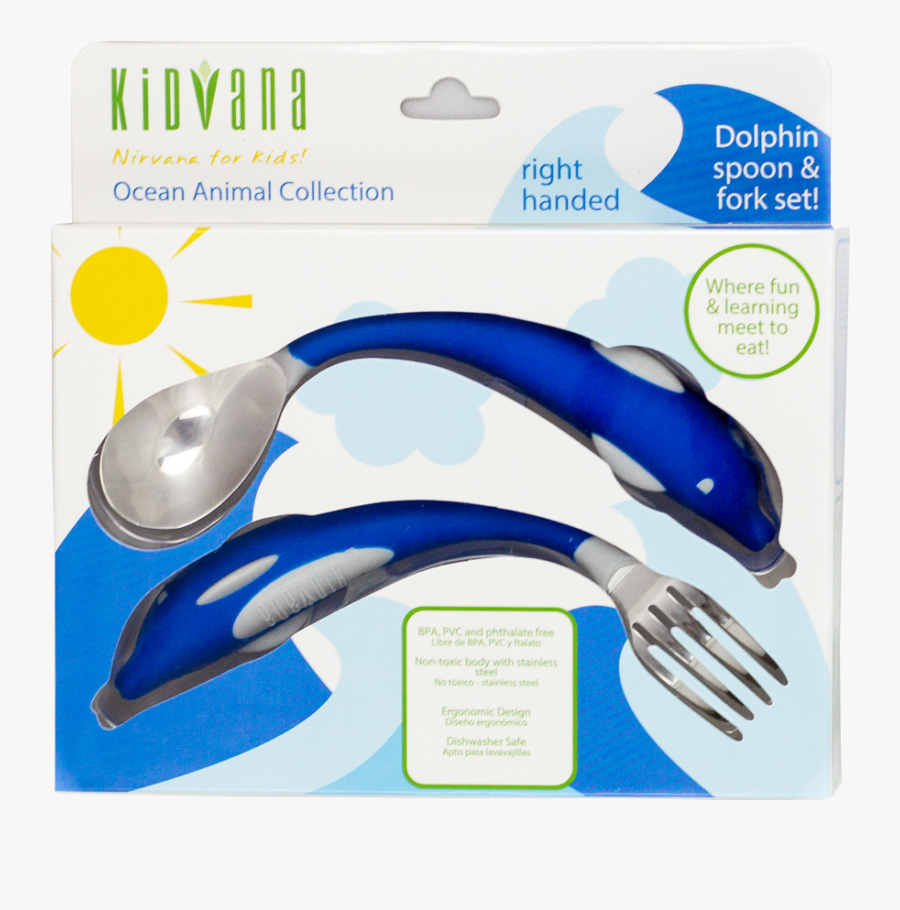 Clip Art Blue Silverware - Kids Forks Curves Animal Left Hand, Transparent Clipart