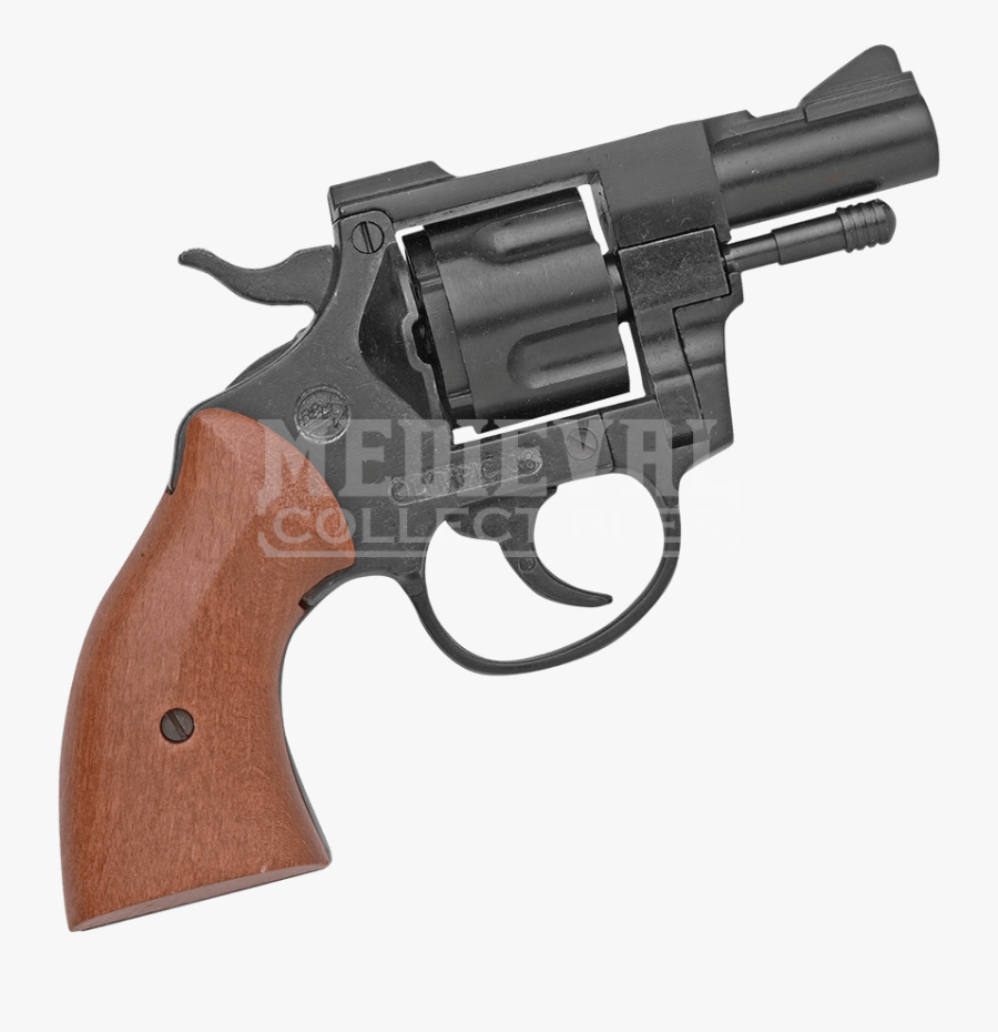 Clip Art Blank Firing Snubnosed Black - Wood Grip 38 Pistol, Transparent Clipart