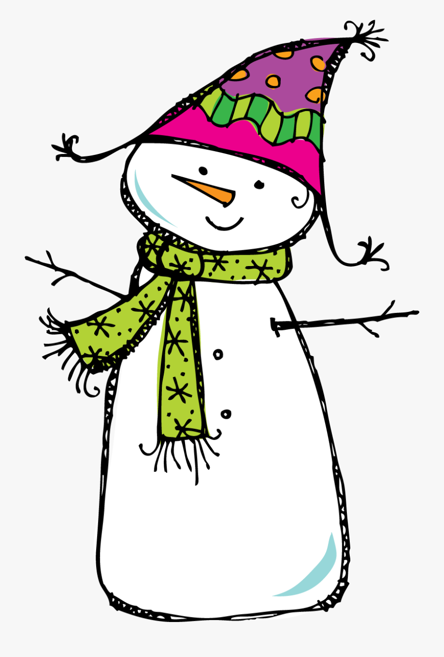 January Clipart Cold Thing - Snowgirl Png, Transparent Clipart