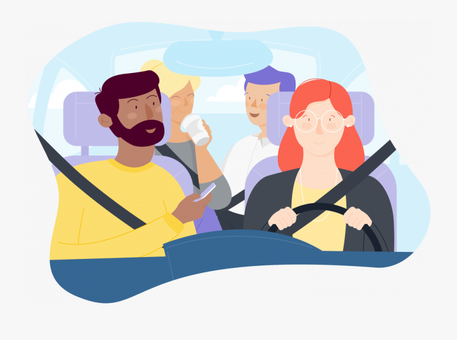 Carpool Illustration, Transparent Clipart