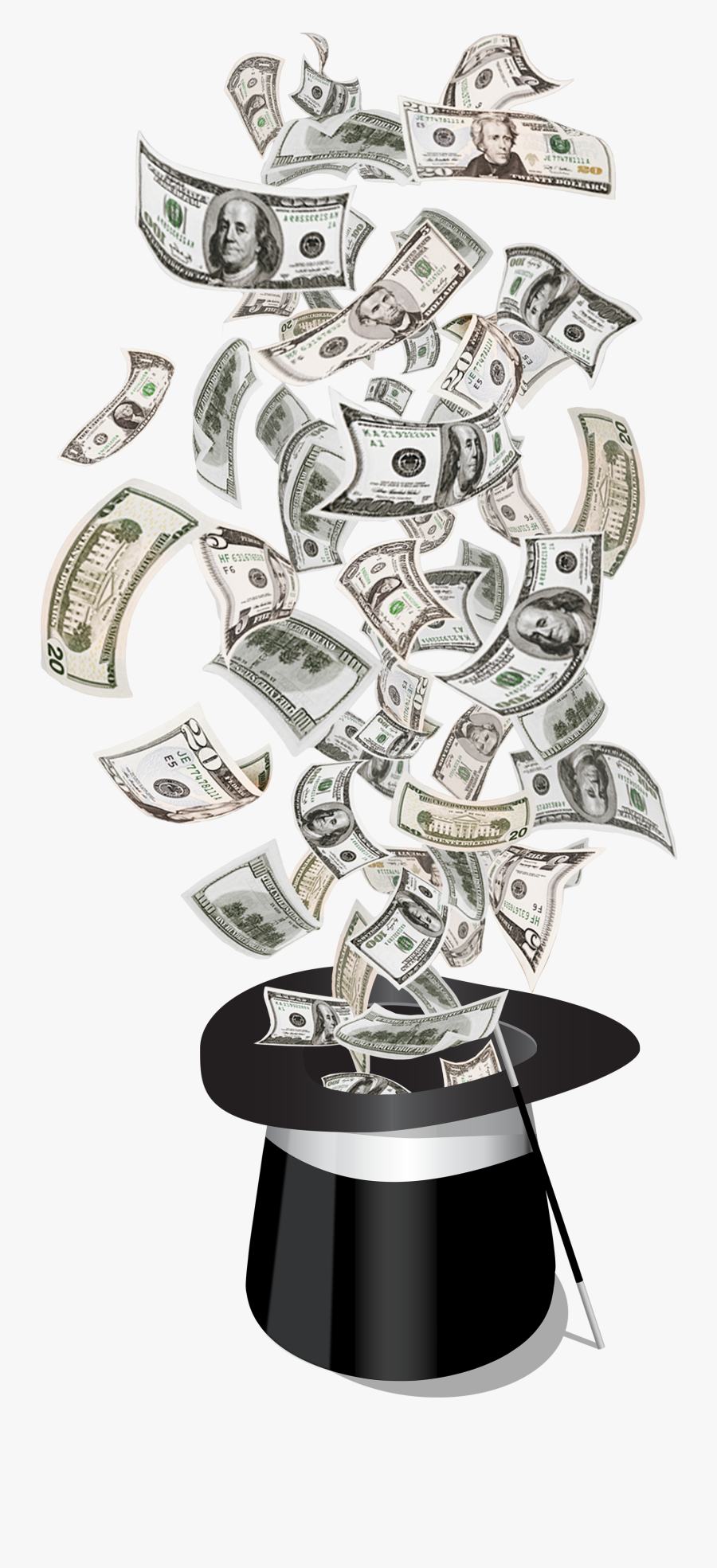 Magic Hat With Money, Transparent Clipart