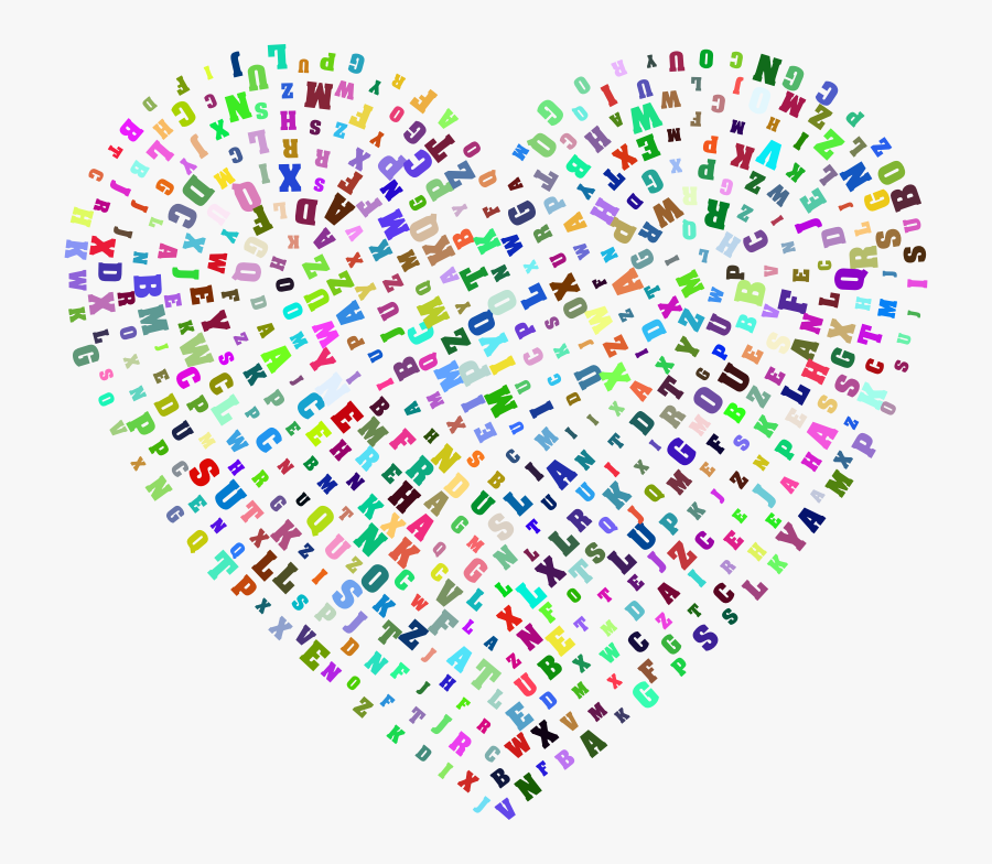 Alphabet Heart Prismatic - Hearts With A Peace Sign, Transparent Clipart