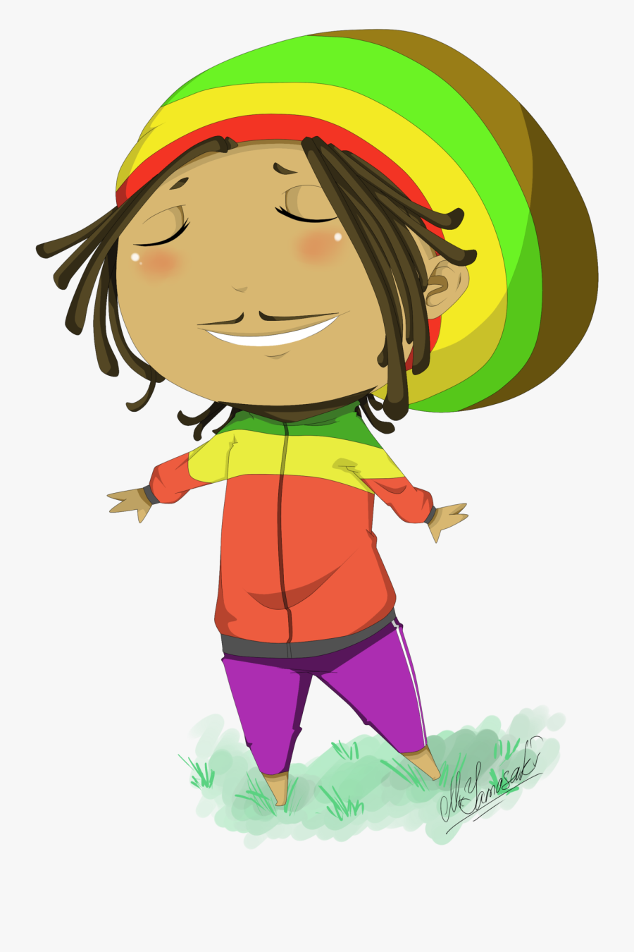 Bob Marley By Mryamasaki - Bob Marley Cartoon Chibi, Transparent Clipart