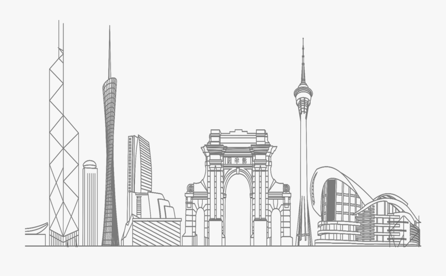 Transparent City Clipart Black And White Png - Sketch Building City Drawing, Transparent Clipart