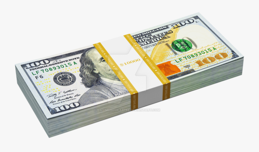 Transparent Stack Of 100 Dollar Bills Png, Png Download - 100 Us Dollar, Transparent Clipart