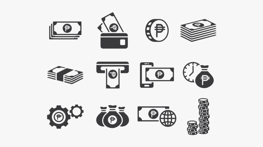Peso Icons Vector - Peso Money Clipart Black And White, Transparent Clipart