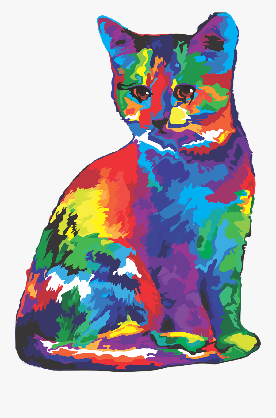 Rainbow Cats , Transparent Cartoons - Rainbow Cat, Transparent Clipart