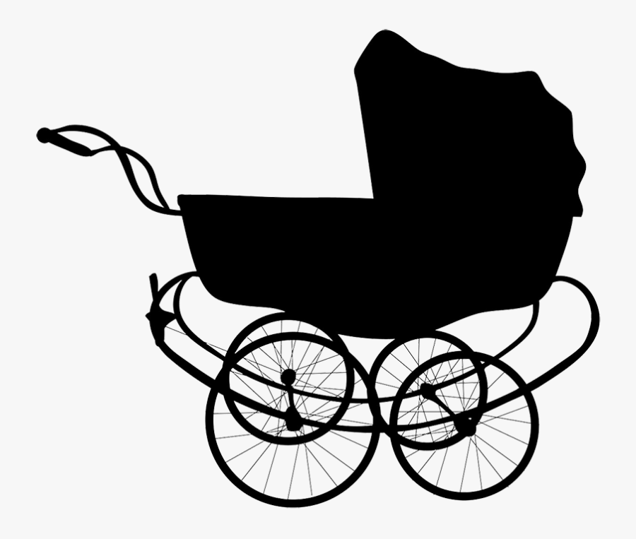 Vintage Silhouette Baby Carriage - Baby Carriage Silhouette Png, Transparent Clipart