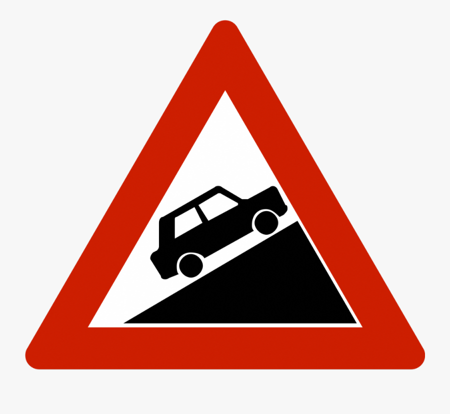 Falling Rocks Sign Png Clipart , Png Download - Steep Hill Road Sign, Transparent Clipart