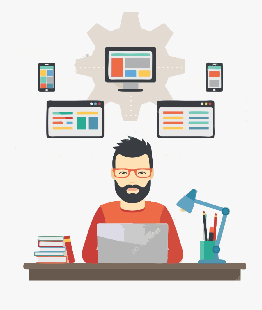 Services - Software Engineer Flat Design, Transparent Clipart