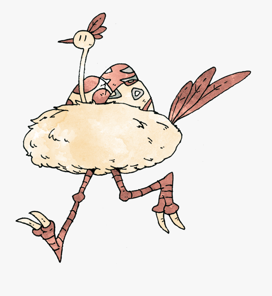 Large Bird That Carries Around Its Eggs On Its Wide, - Cartoon, Transparent Clipart