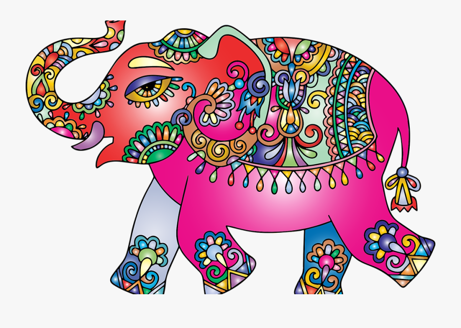 Indian Elephant Drawing Color, Transparent Clipart