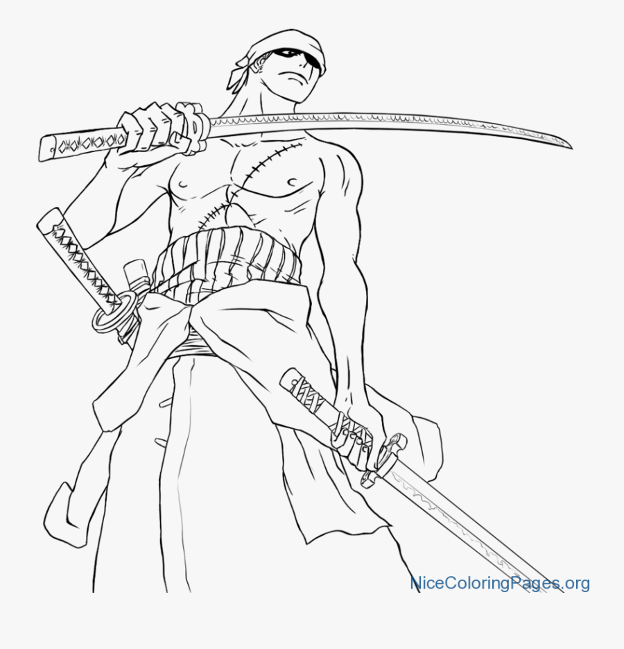Unconditional Zoro Coloring Pages Imagination - Roronoa Zoro, Transparent Clipart