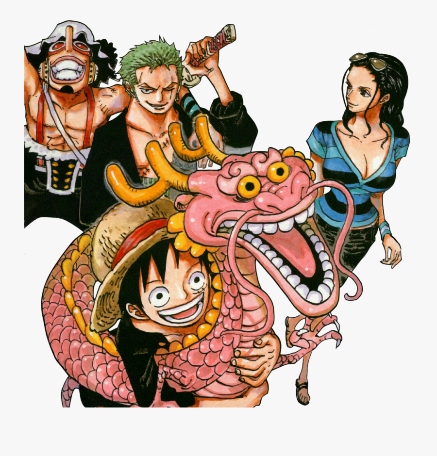 Luffy, Momo, Usopp, Zoro & Robin From Chapter 693 Color - Lawlu 3, Transparent Clipart