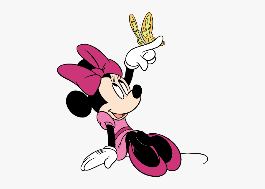 Minnie Mouse Looking Up, Transparent Clipart