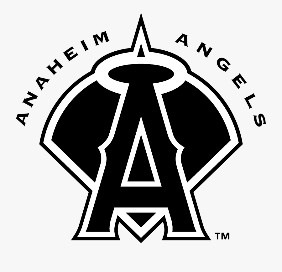 Anaheim Angels 01 Logo Black And White - Angels Baseball Logo Png, Transparent Clipart