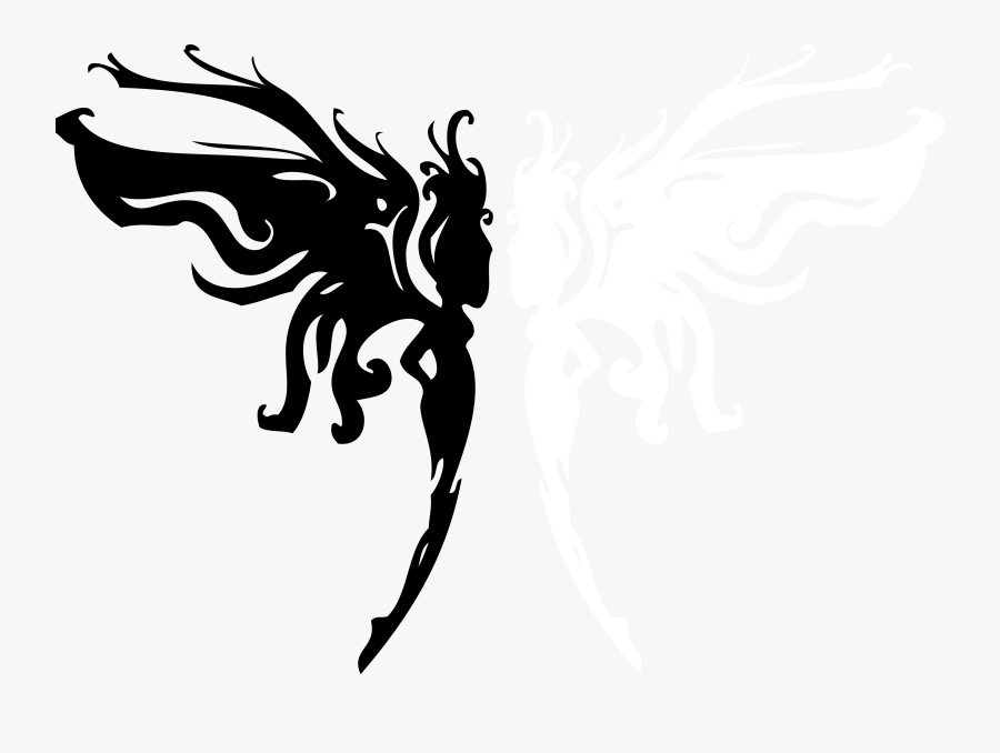 Drawing Tattoo Idea - Abstract Art Black And White Butterfly, Transparent Clipart