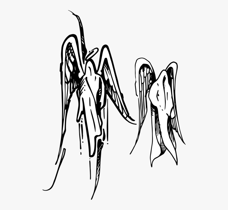 Art,monochrome Photography,headgear - Angel Doodle, Transparent Clipart