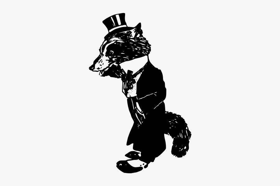 Badger In A Suit - Illustration, Transparent Clipart
