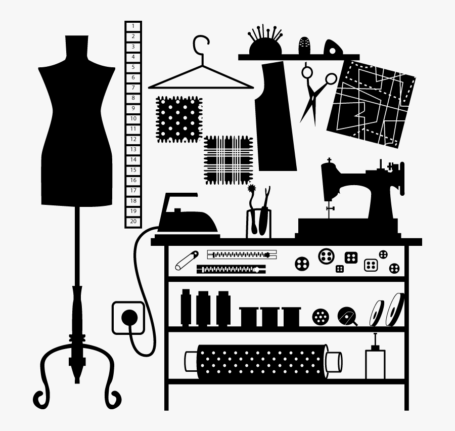 Sewing Clipart Alteration - Clip Art Of Sewing Room, Transparent Clipart