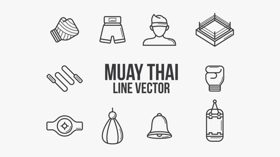 Muay Thai Icons Vector - Icon Muay Thai Png, Transparent Clipart