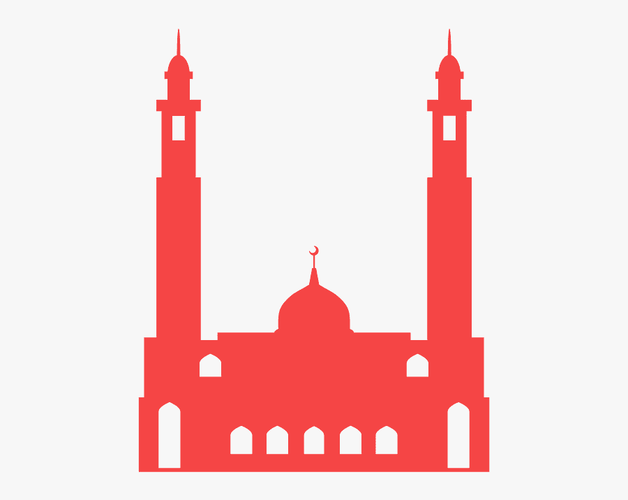 Mosque Red Silhouette, Transparent Clipart