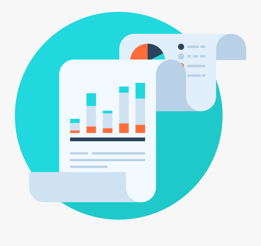Long Flowing Piece Of Paper With Pie Charts And Bar - Financial Statement Vector Png, Transparent Clipart