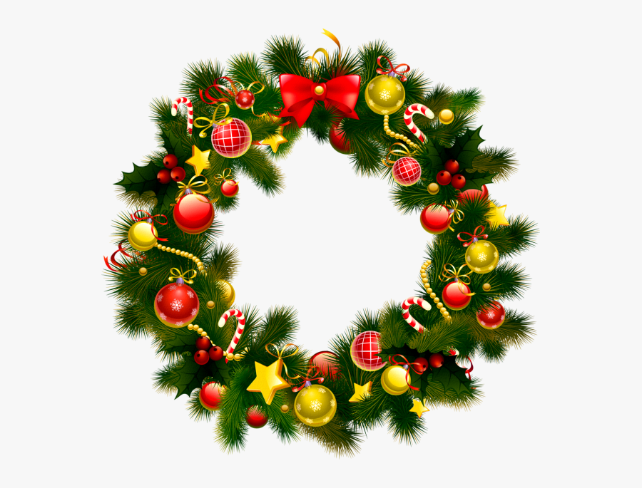 Wreath Christmas Garland Clip Art - Cartoon Merry Christmas Wreath, Transparent Clipart