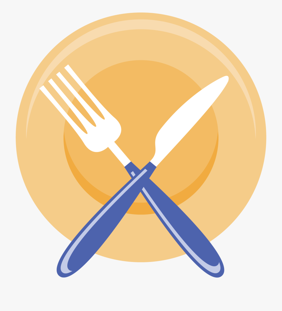 Knife Fork Computer File - Plate And Fork Clipart, Transparent Clipart