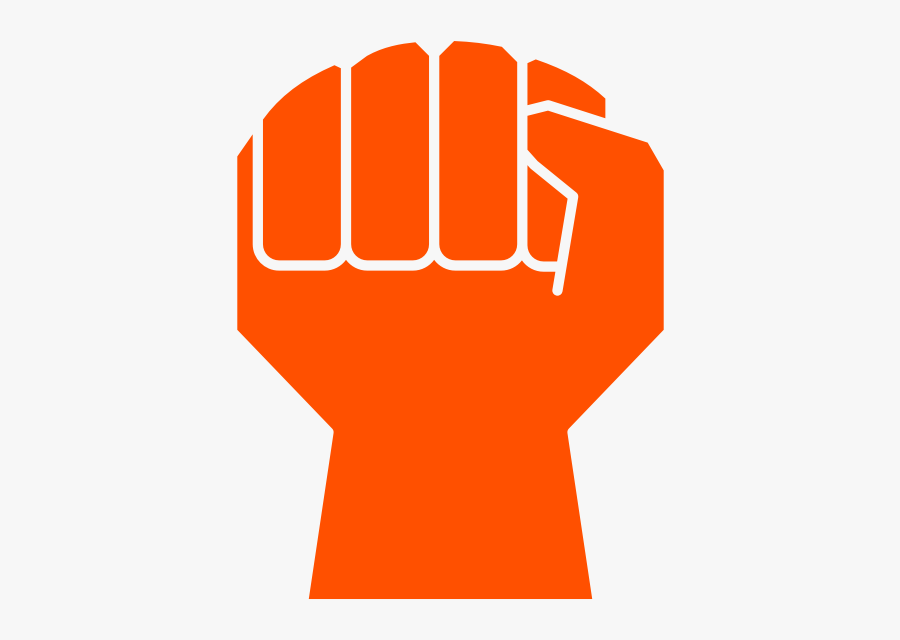 Clenched Fist No Stroke - Raised Fist Vector No Background, Transparent Clipart