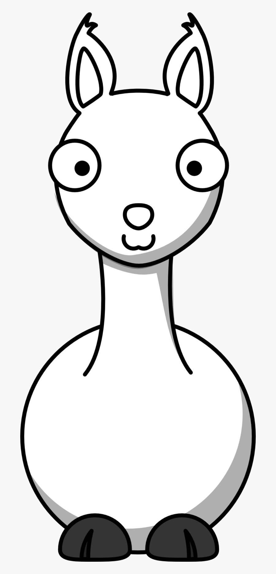 Free Cartoon Llama Clipart - Black And White Llama Llama Clipart, Transparent Clipart
