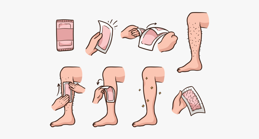 Lower Leg Waxing Step - Waxing Cartoon Png, Transparent Clipart