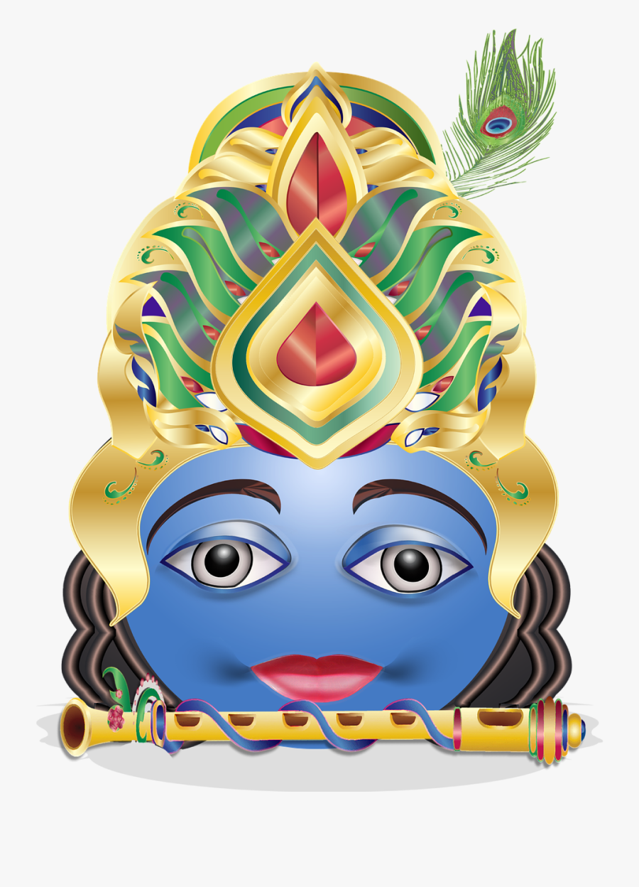 Krishna Emoticon Smiley Free Photo - Transparent Krishna Crown Png, Transparent Clipart