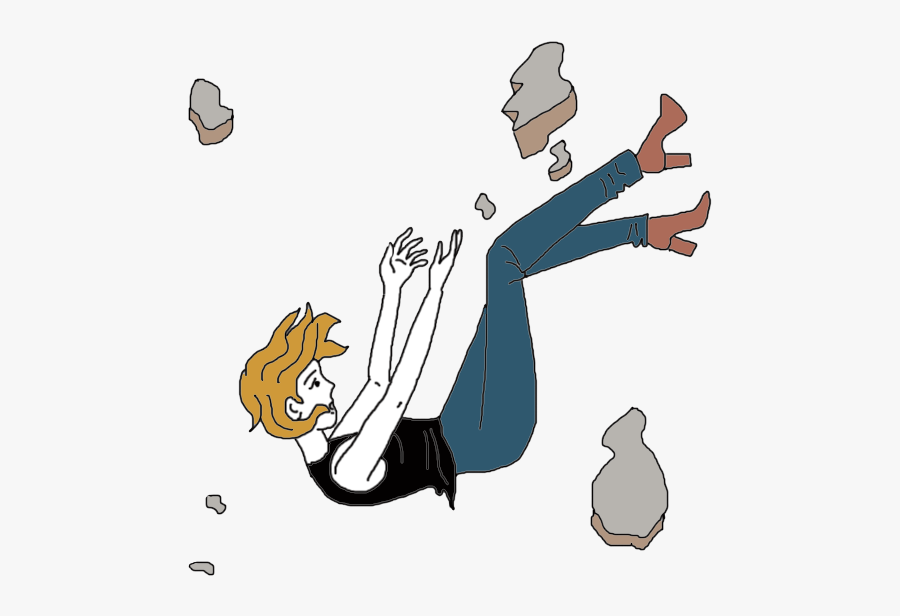 Fall Dream Meanings - Cartoon Falling Off Cliff, Transparent Clipart