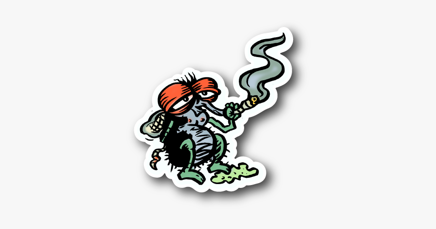 Fly Smoking Weed, Transparent Clipart