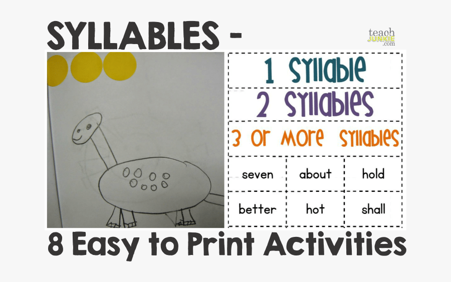 Counting Syllables Printables - Syllables Activities, Transparent Clipart
