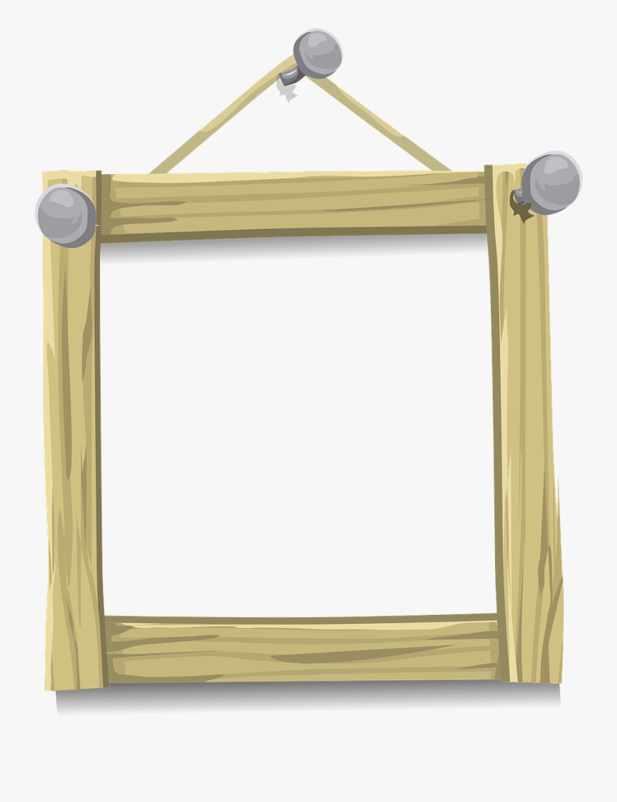 #frames #frame #wood #photo #hang #nail - Hanging Photo Frame Png, Transparent Clipart