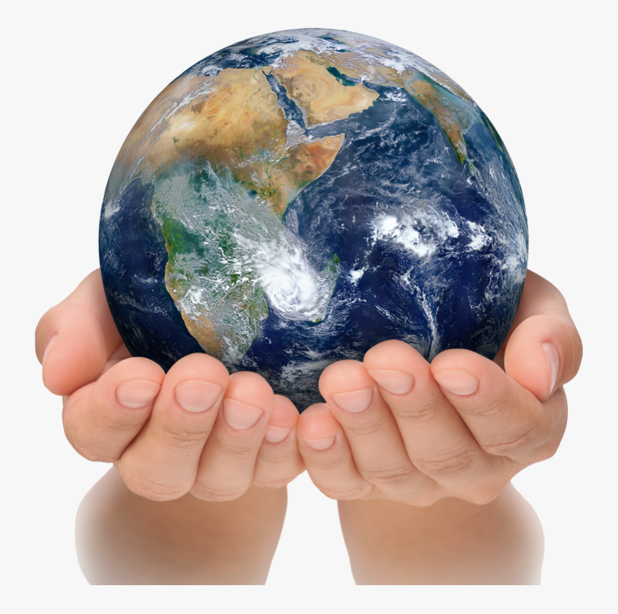 Hand Holding A Globe - Two Hand Holding Globe, Transparent Clipart